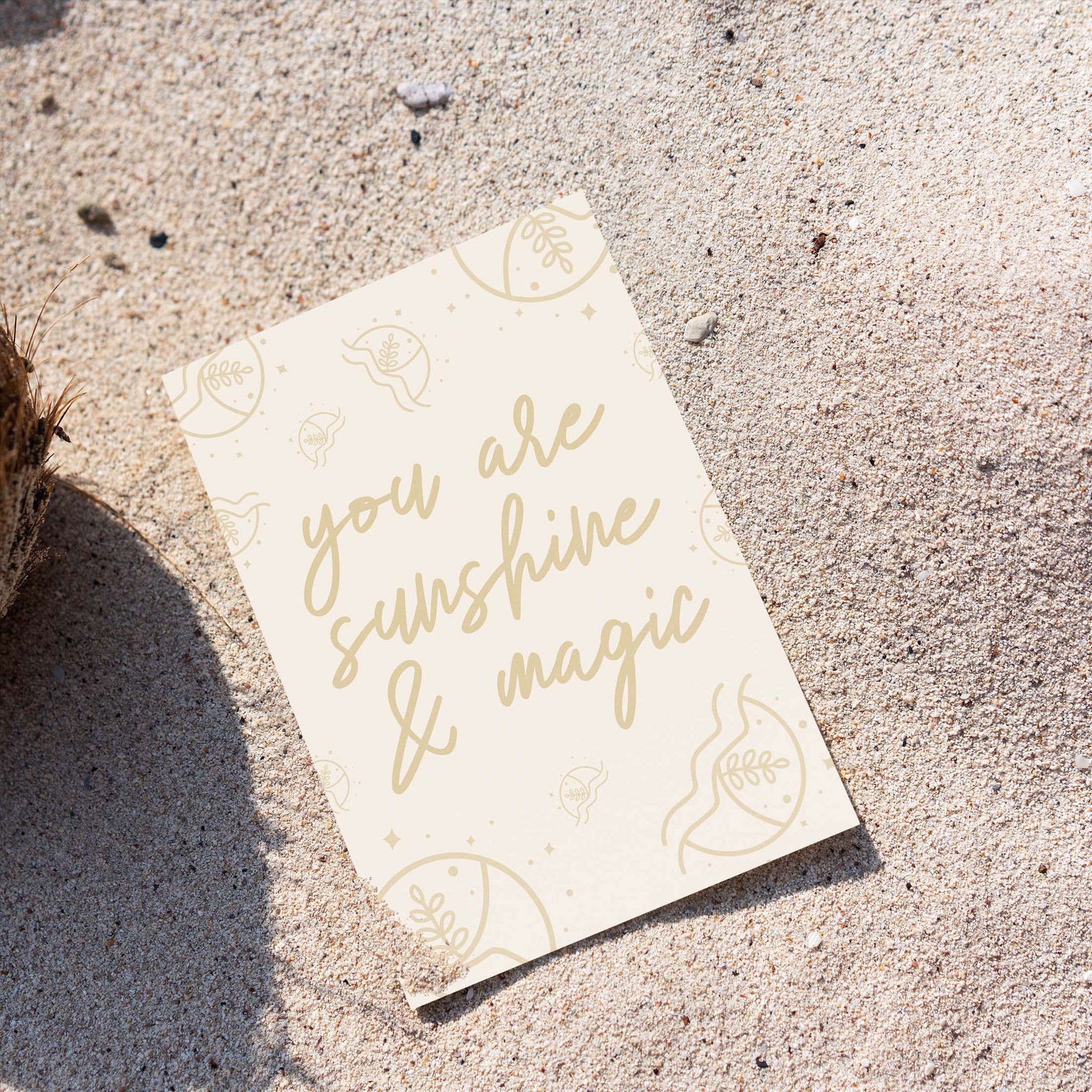 You are Sunshine & Magic Postcard Beige