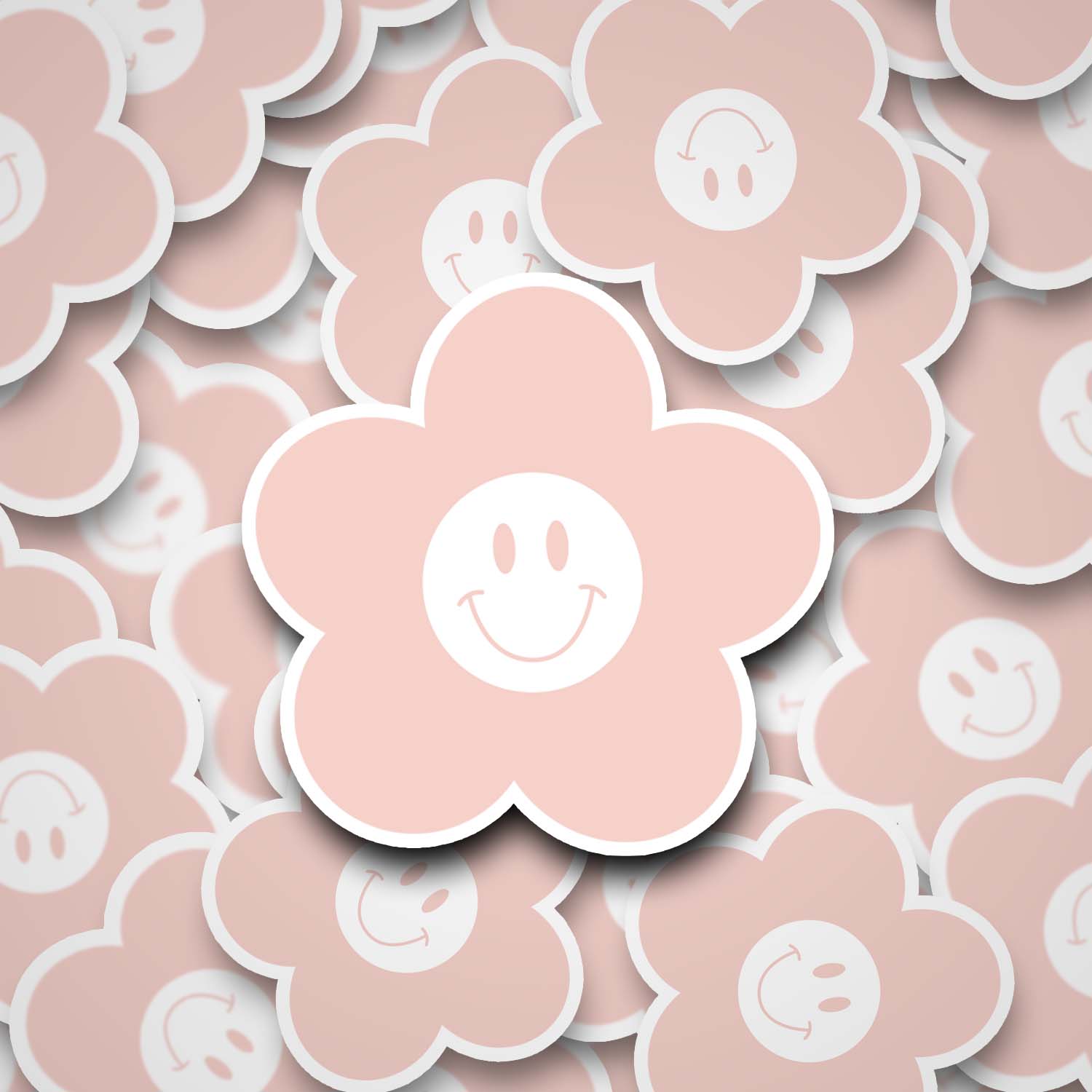 Happy Daisy 2" Waterproof Sticker Pink