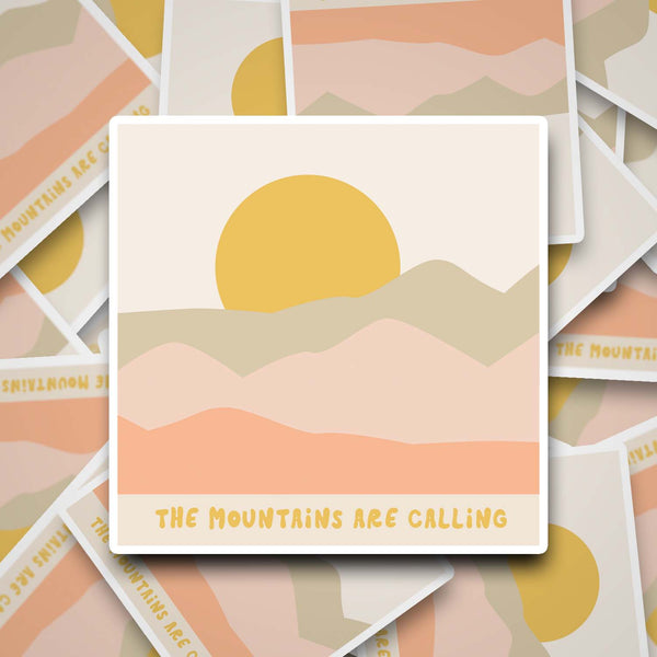 The Mountains are Calling 2" Waterproof Sticker