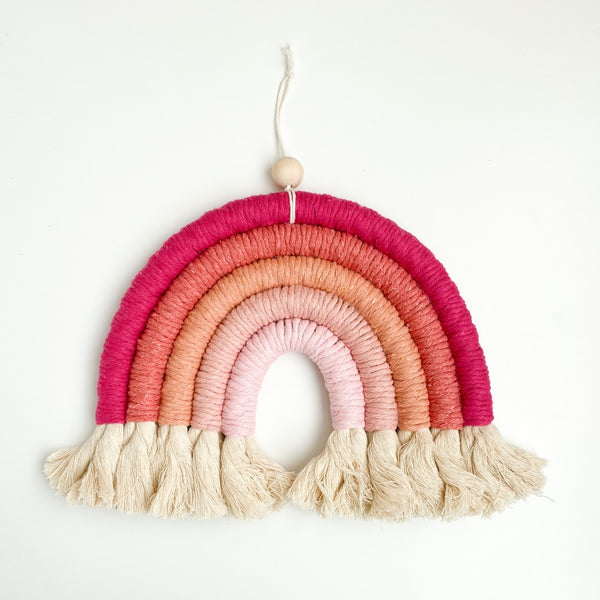 5 Row Rainbow Wall Hanging Perfectly Pink
