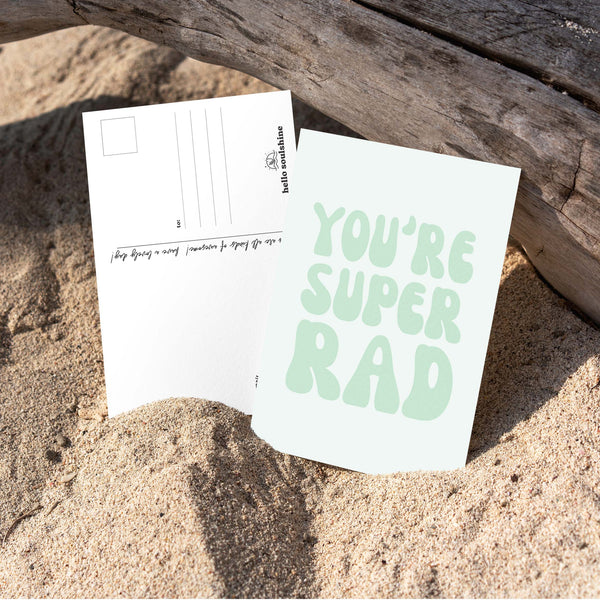 You're Super Rad Postcard Mint