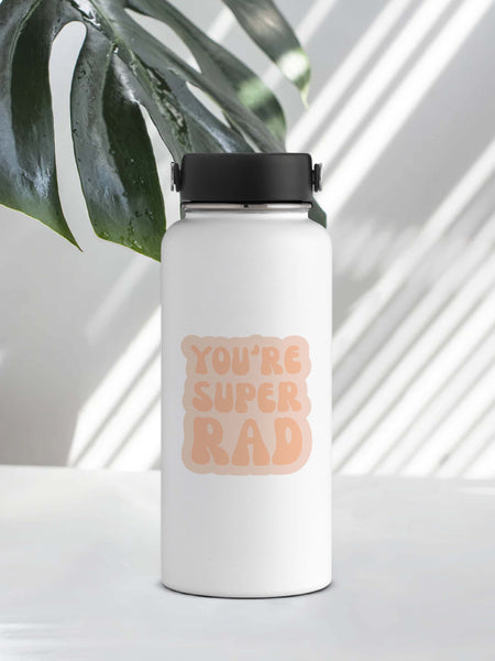 You're Super Rad 2" Waterproof Sticker Peach