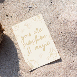 You are Sunshine & Magic Postcard Beige