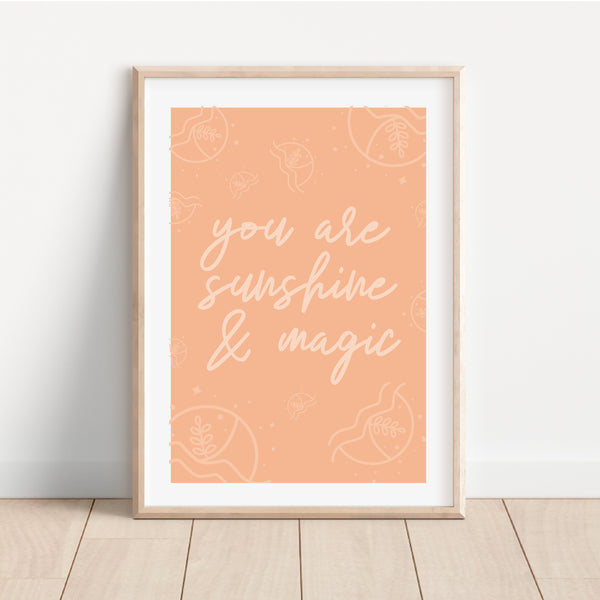 You are Sunshine & Magic Print Peach